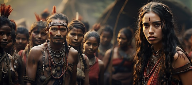 Povos indígenas da Índia representando as diversas culturas e tradiçõesGenerado com IA