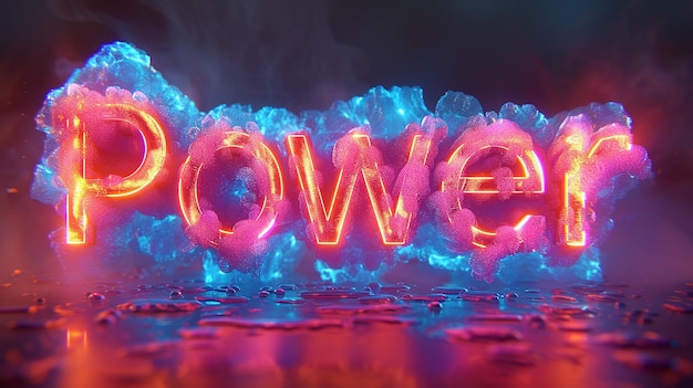 Foto power liquid 3d typography (tipografía 3d de energía líquida)