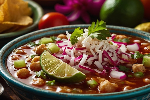 Pozole de perto Tole saboroso