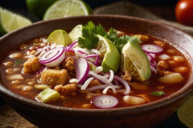 Pozole Nahaufnahme Detaillierter Blick