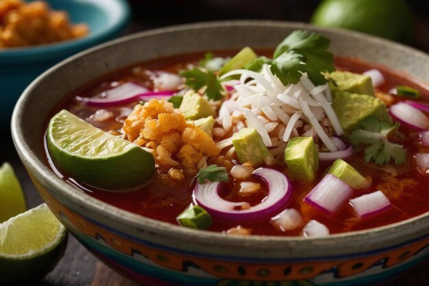 Pozole schmückt farbenfrohe Akzente