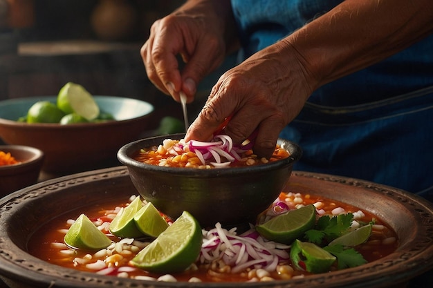 Pozole-Zubereitung Trad