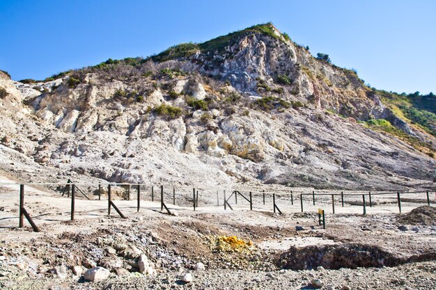 Pozzuoli, Italien. Solfatara-Gebiet, noch aktiver Vulkankrater.