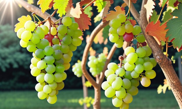 Üppige Weinberg-Bounty-Trauben zeigen Früchte, frische Ernte, Landwirtschaft, Weinberg J