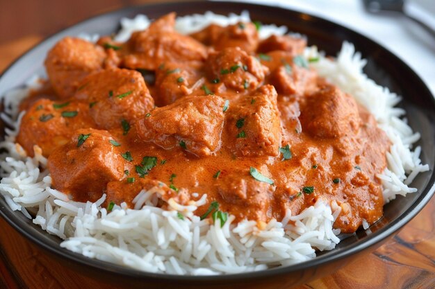 Üppiger Hühner-Tikka-Masala mit Basmati-Reis