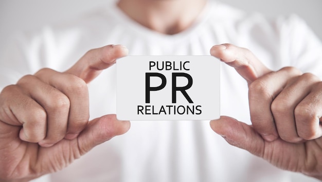 PR conceito de negócios de relações públicas