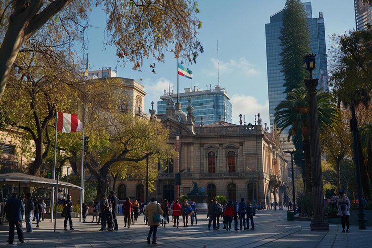 Foto praça e praça cidade de santiago
