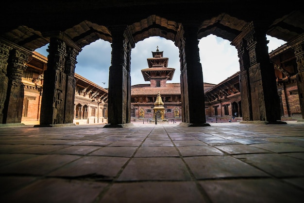 Foto praça patan durbar, katmandu, nepal