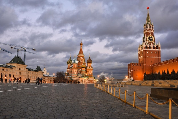 Praça Vermelha de Moscou à noite