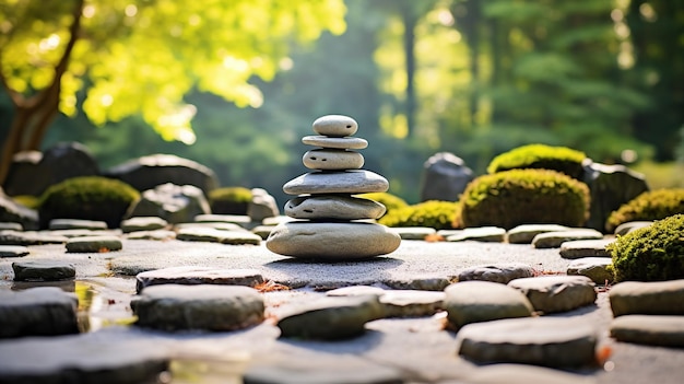 prácticas de atención plena del equilibrio de piedras