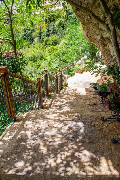 pradera al aire libre montañas del líbano plantas de escalera patio