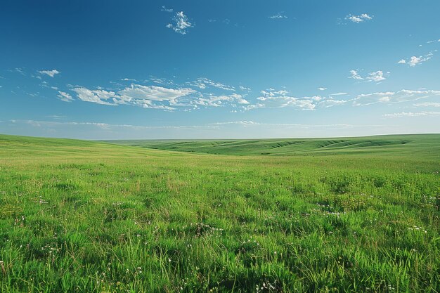 Praderas bajo un cielo azul