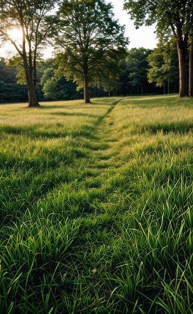 Foto prado de grama verde ao ar livre