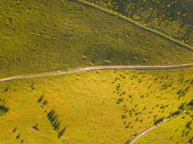 Prado dos Cárpatos Com Estradas Secundárias Vista Aérea Flat Lay