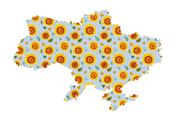 Prado de girasoles mapa pacífico de Ucrania