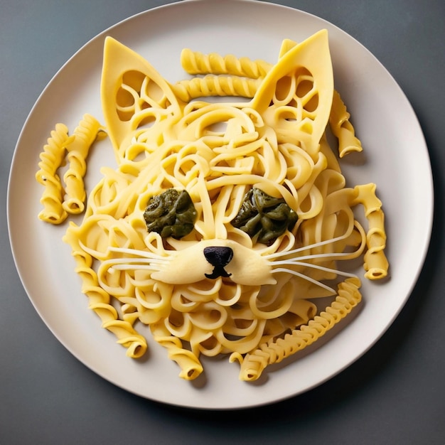 Präsentation von Pasta für Katzen