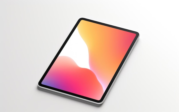 Foto präsentieren sie designs mit tablet-mockup auf einem weißen oder klaren png-hintergrund