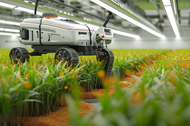 Foto präzisionslandwirtschaft intelligente roboterbauern veranschaulichen fortschrittliche agrarautomatisierungstechnologie