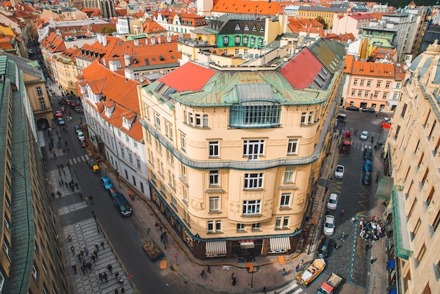 PRAGA CHECA 22 de septiembre de 2018 vista aérea de praga gente caminando por la calle