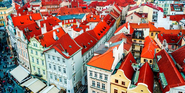 Praga vista desde arriba. La vista desde la torre.