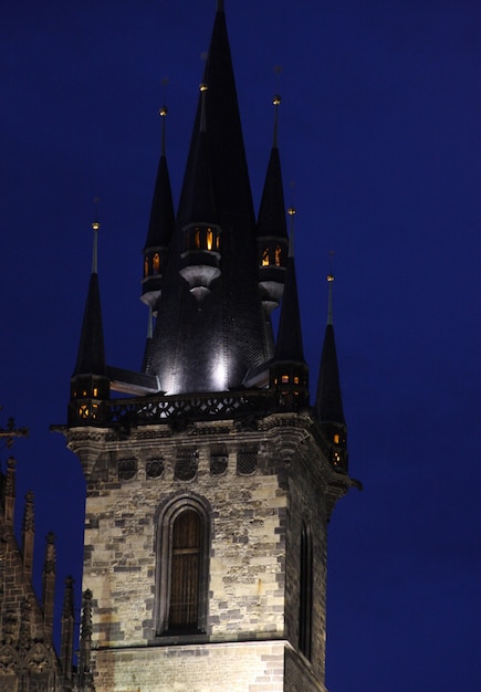 Prager Altstädter Rathaus bei Nacht, Reisefoto