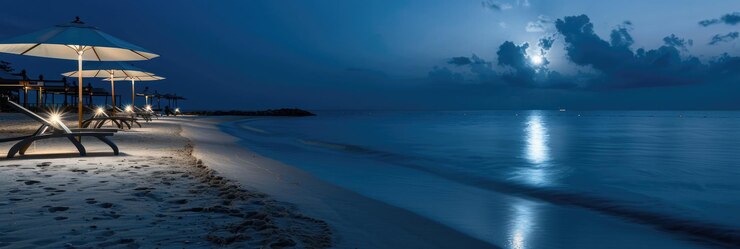 Foto praia à noite beleza costeira tranquila