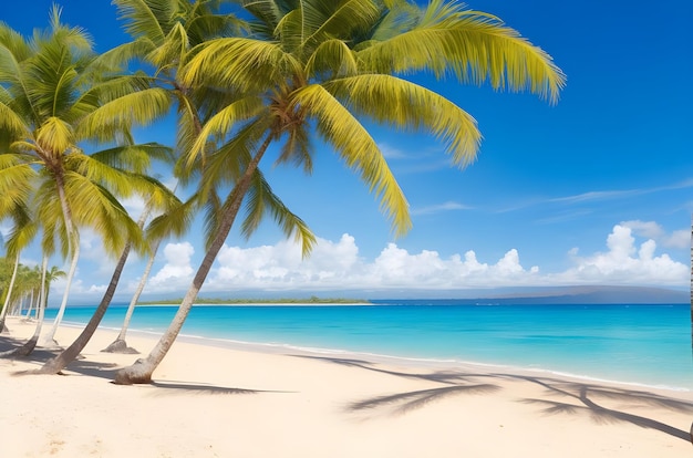 praia com água de cor esmeralda turquesa gerada por Ai