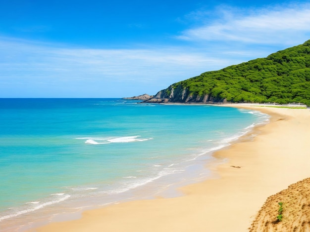 Praia com belas ondas costeiras