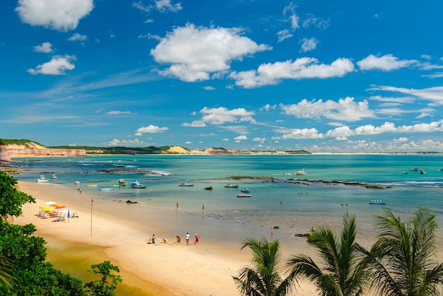 Foto praia da pipa tibau do sul perto de natal rio grande do norte barcos do brazilfishermans ancorados