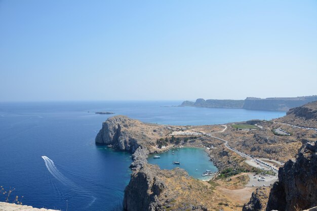 Praia de Agios Pavlos, Lindos, Grécia