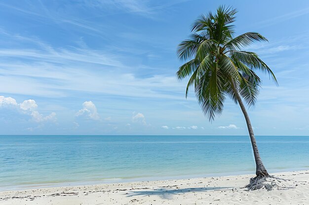Praia de areia com palmeira de coco na praia de thungwualaen