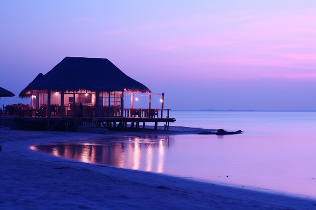 Praia de Bangsaen no crepúsculo Chonburi Tailândia