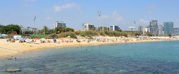 Praia de El bogatell, Barcelona, Catalunha, Espanha