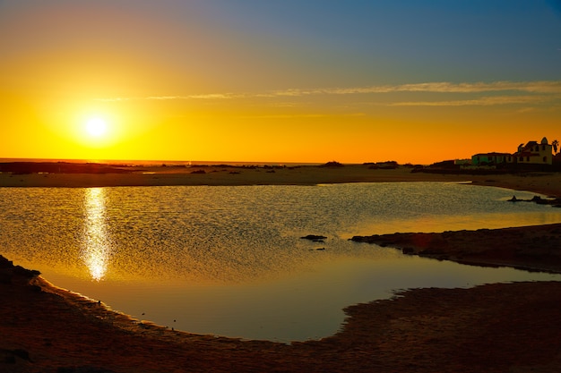 Praia de El Cotillo la Concha pôr do sol Fuerteventura