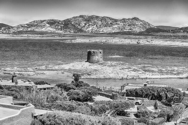 Praia de La Pelosa na cidade de Stintino, Sardenha, Itália