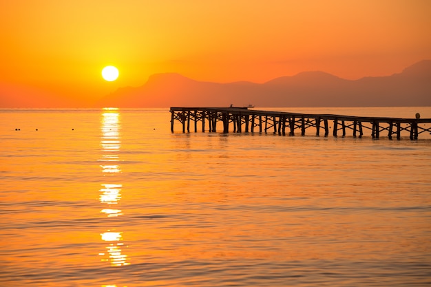 Praia de Maiorca Muro nascer do sol Alcudia Bay Mallorca