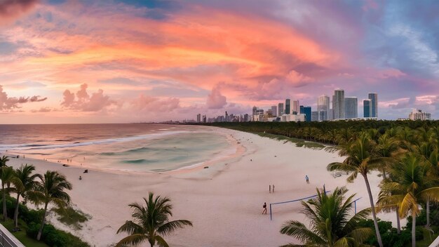 Praia de miami com vista para o oceano