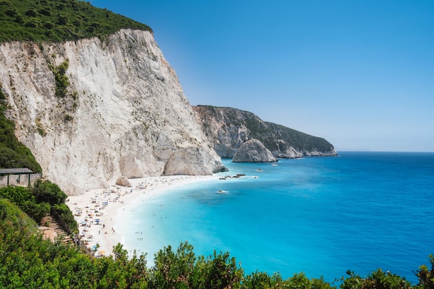 Praia de Porto Katsiki em Lefkada Ionian Island Grécia