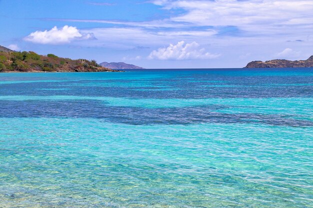 Praia de safira na ilha de St Thomas