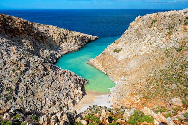 Praia de seitan limania em creta, grécia