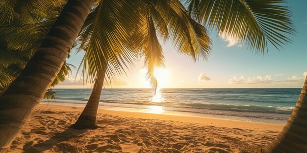 Praia de verão, bela paisagem ao ar livre.