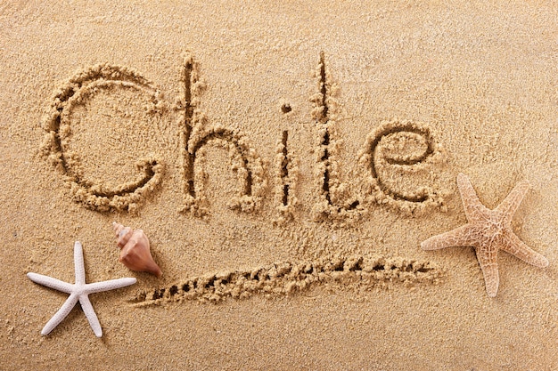 Praia de Verão do Chile escrever mensagem conceito de sinal de viagem