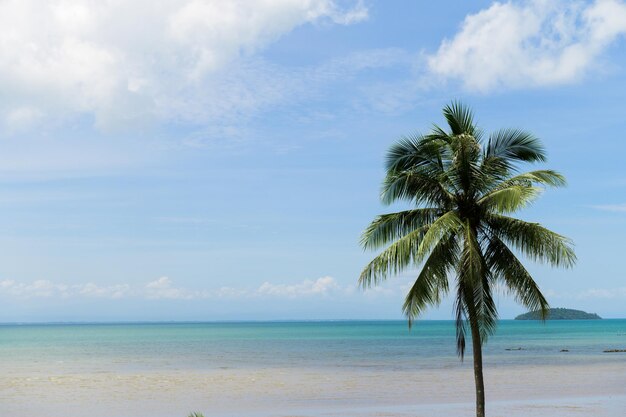 Praia de verão na Tailândia oceano azul areia e sol