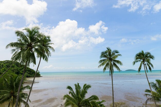 Praia de verão na Tailândia oceano azul areia e sol