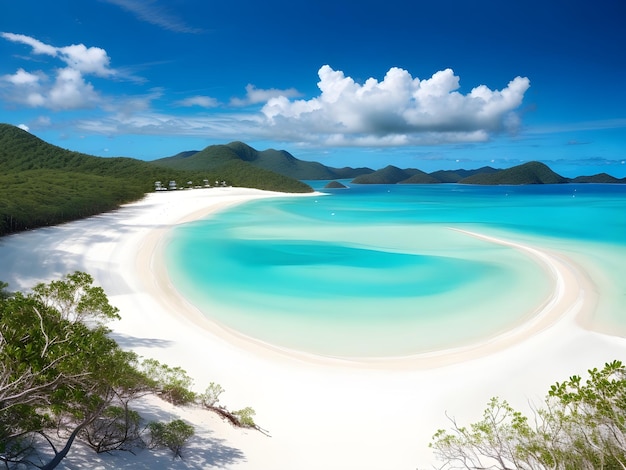 Praia de Whitehaven nas Ilhas Whitsunday Austrália