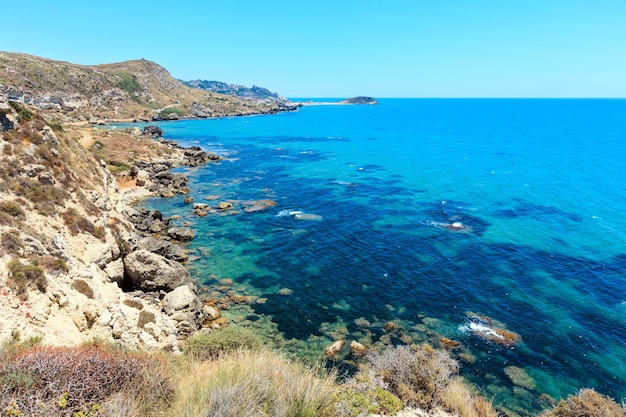 Praia do mar perto de Rocca di San Nicola Agrigento Sicília Itália