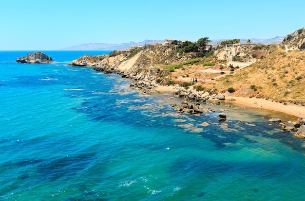 Praia do mar perto de Rocca di San Nicola Agrigento Sicília Itália