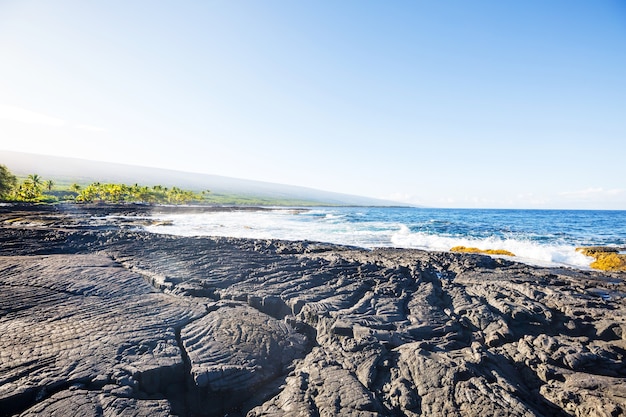 Praia em Big Island, Havaí