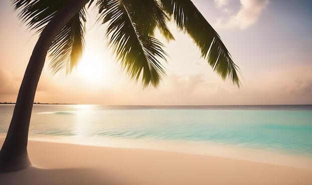Praia idílica com palmeiras perfeita para férias tropicais