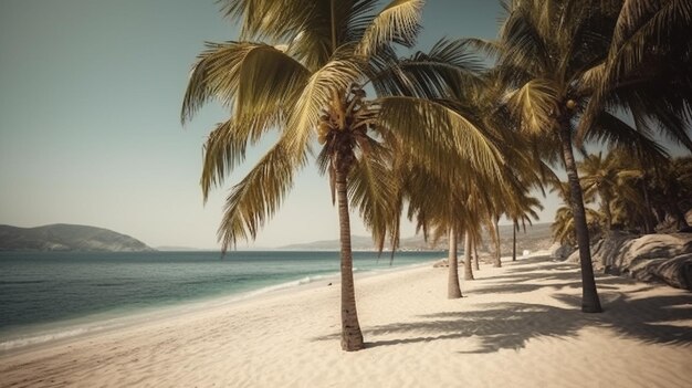 Praia intocada com águas azuis